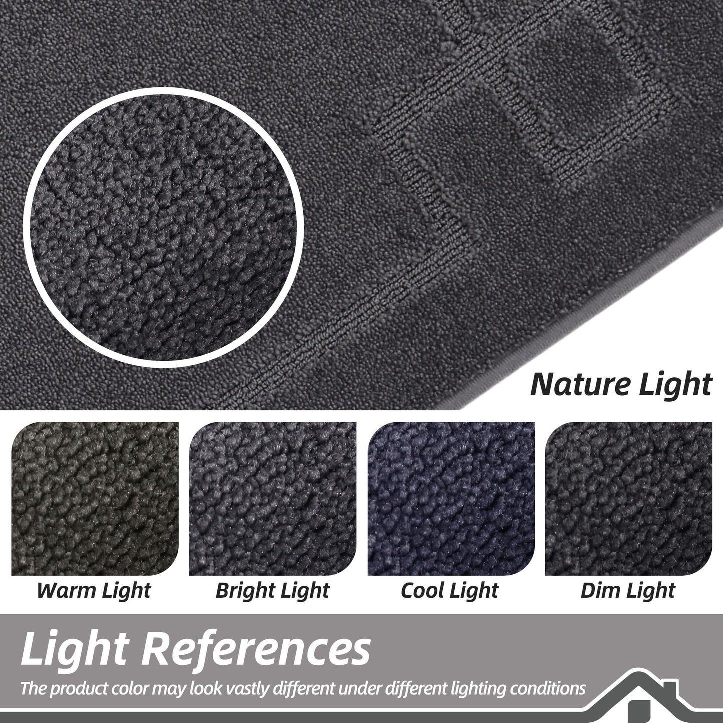BEQHAUSE Door Mat 20" x 32", Non-Slip Door Mats Indoor Entryway Rugs Washable Low-Profile Absorbent and Stain Resist Floor Mats, Dog Door Mat for Front Back Door, Mud Wet Shoes & Paws, Dark Grey