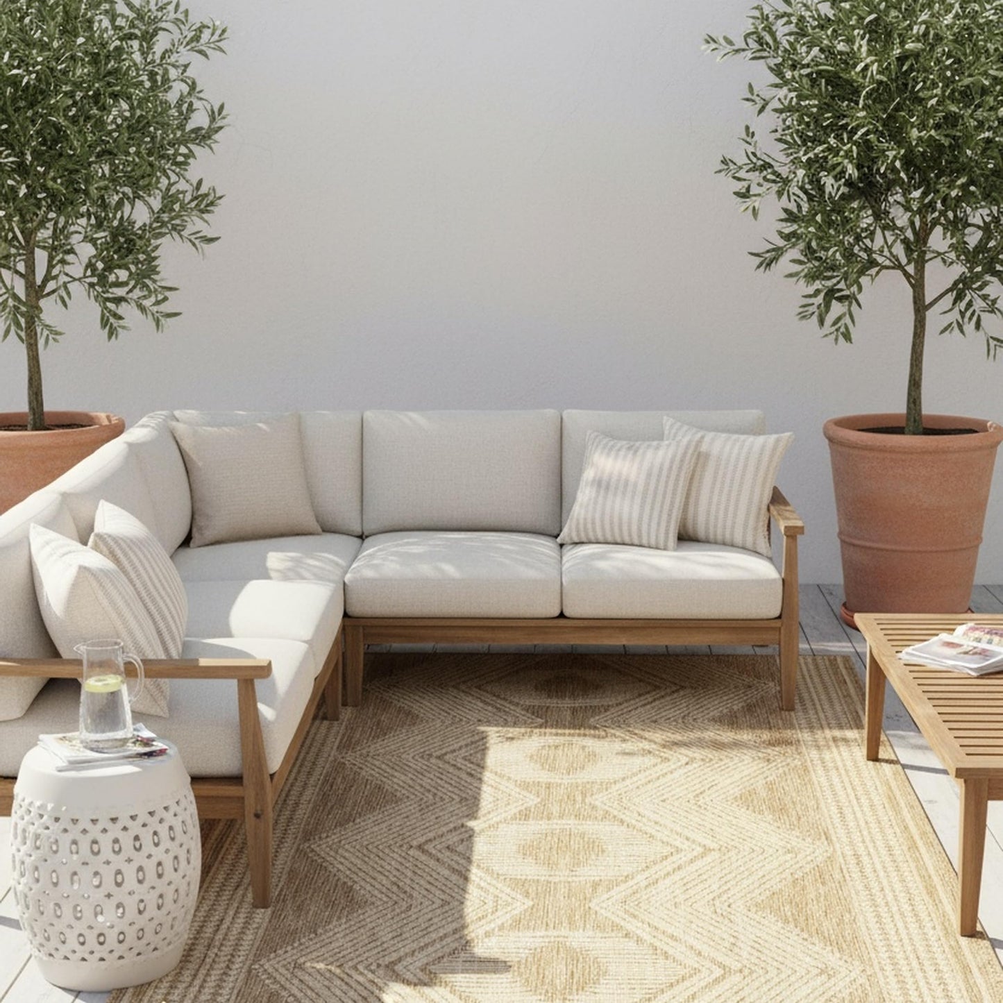 Nuloom Ranya Light Brown/Ivory, 8' x 10', Tribal Geometric, Soft and Cozy, High Traffic, Stain Resistant, Easy Clean, Durable Area Rug for Indoor/Outdoor Patio, Deck, Porch, Garden, Courtyard