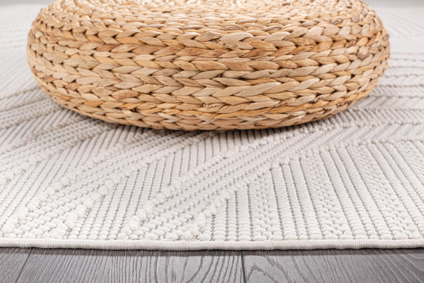 CAMILSON Micro Loop Rug 8x10 Modern Luxury Geometric Arch Area Rugs Soft High and Low Pile Stain Resistant Easy-Cleaning Non-Shedding for Living Room Indoor Carpet (8 x 10 / White)