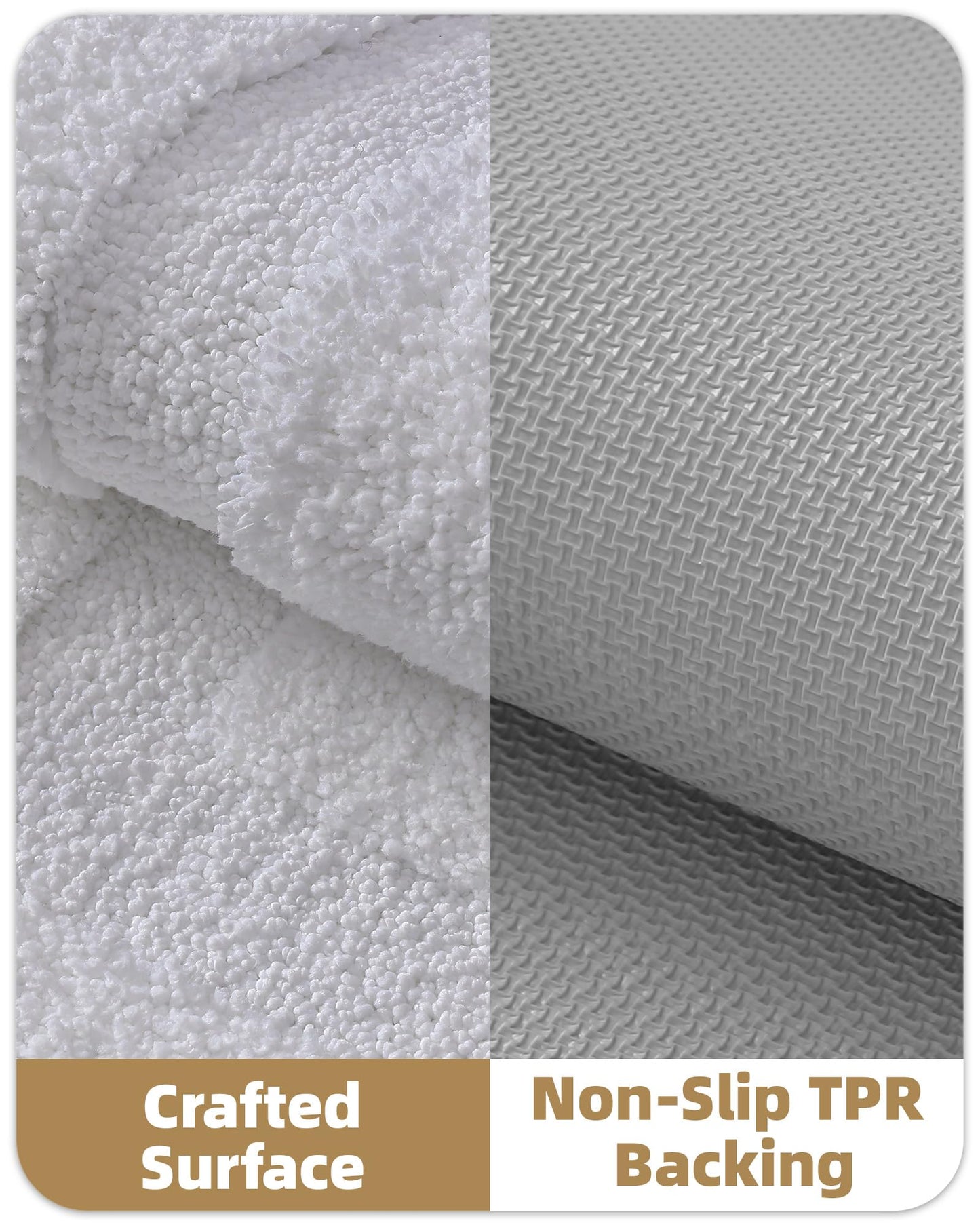 Color&Geometry White Bathroom Rugs 30x20, Extra Soft Absorbent Microfiber Bath Rugs, Non-Slip Bathroom mat, Washable Plush Bath Mats for Bathroom, Shower, Bathtub, Laundry, White