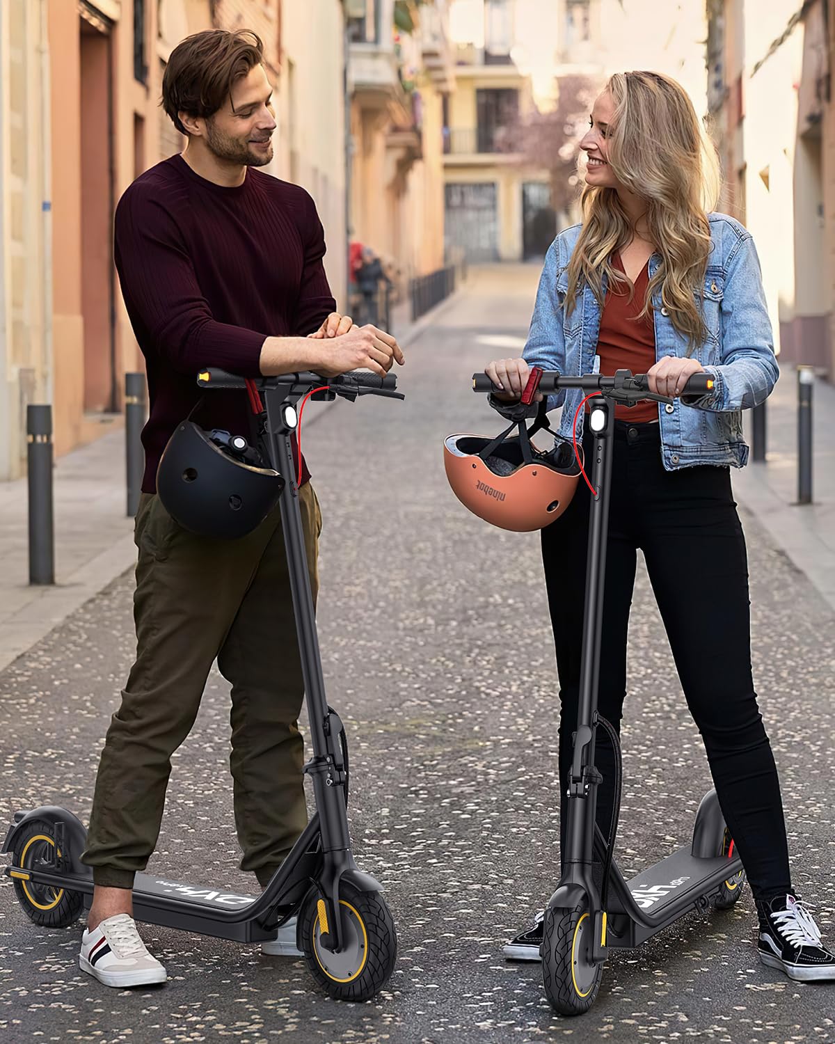 DXH Electric Scooter for Adult - 500W Motor, Max 21 Miles Long Range, 19Mph Top Speed, 10" Tires, Portable Folding Commuting Electric Scooter Adults with Dual Braking System and App Control