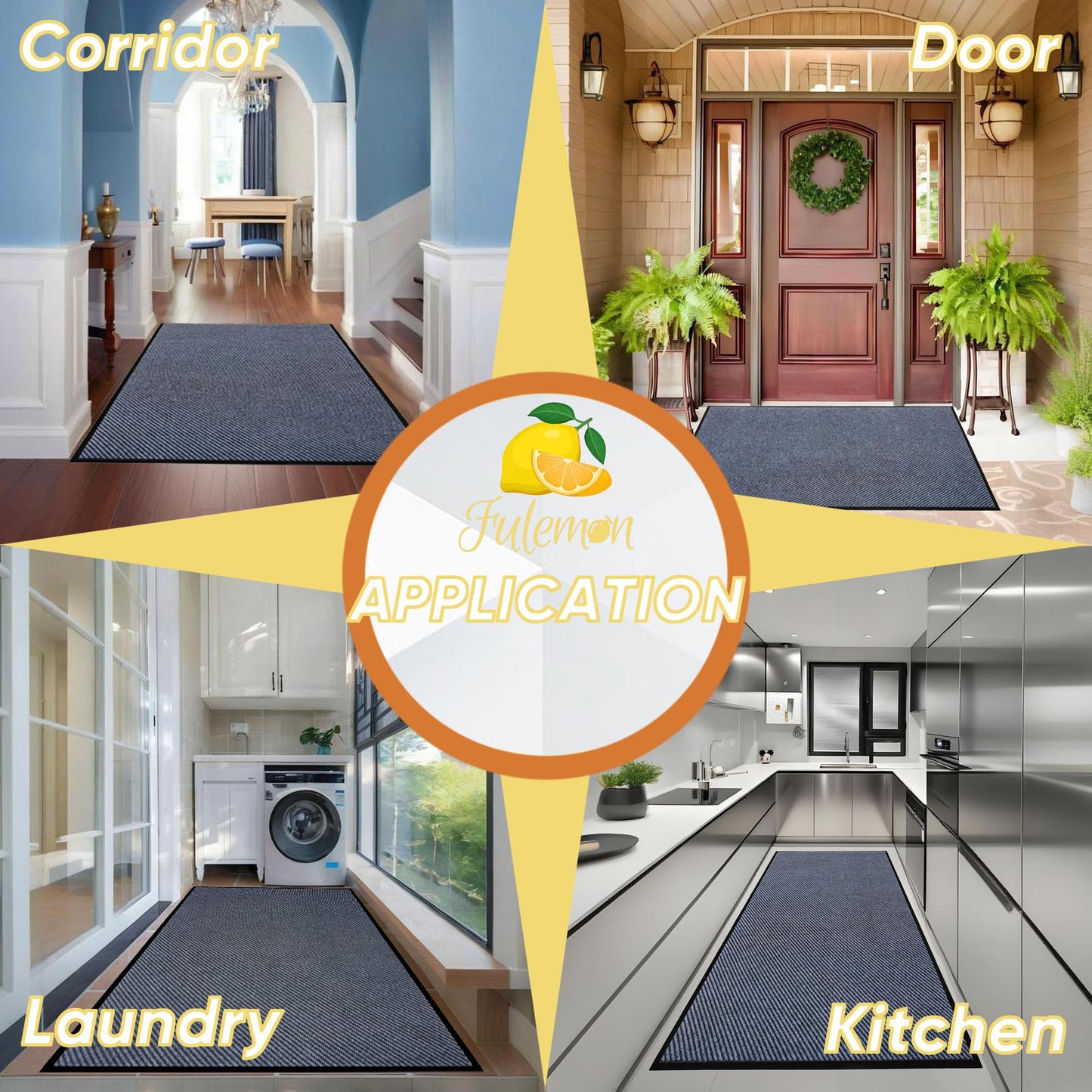 Commercial Grade Entrance Mat 36x72inch Heavy Duty Doormat for High Traffic Entryways Rug All Weather Door Floor Mat with Ultra Grip PVC Backing Non Slip Welcome Mat for Patio,Entry,Indoor Outdoor