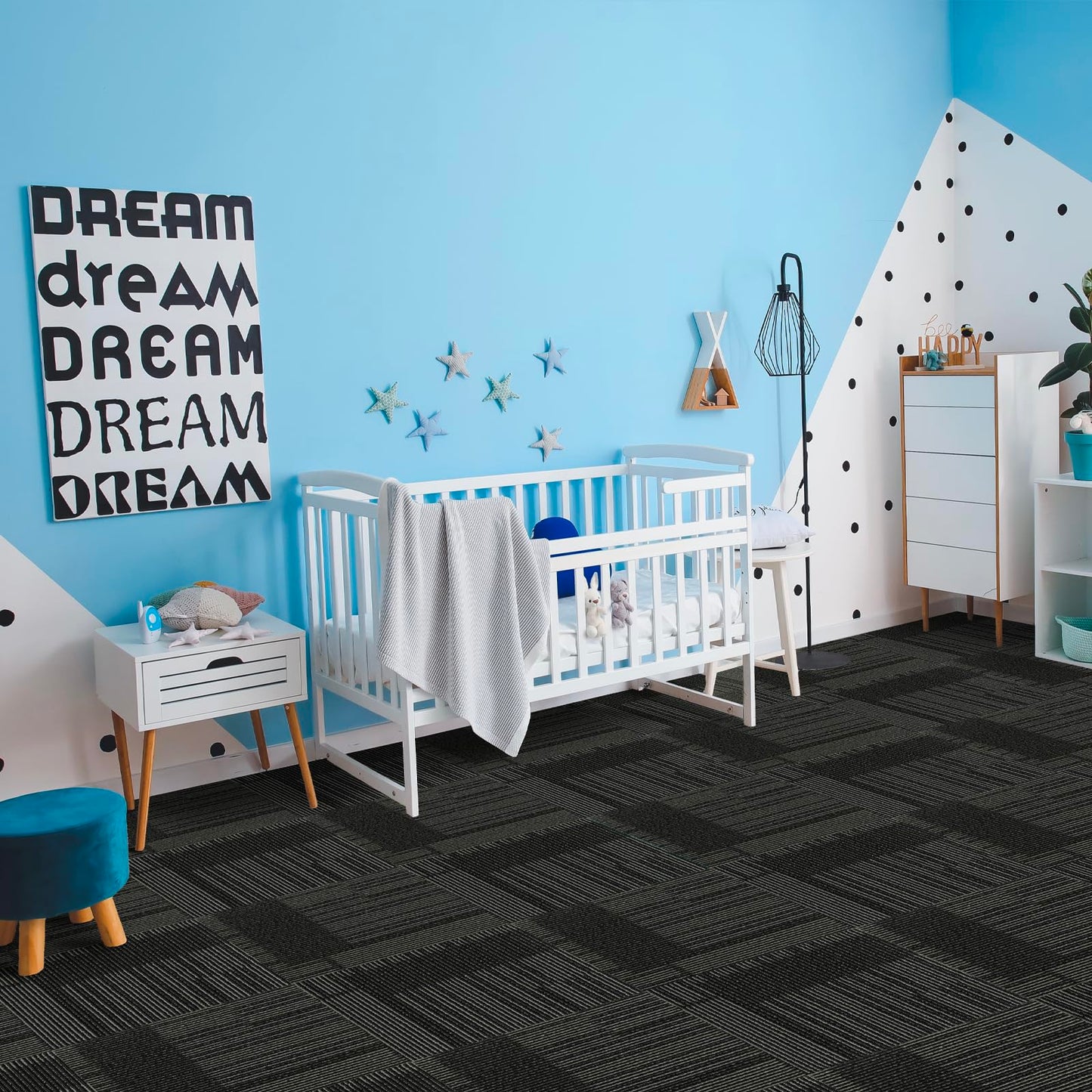 10 Carpet Tiles Peel and Stick, 12” x 12” Self Adhesive Carpet Floor Tile, Anti-Slip Reusable Squares Soft Padded Carpet Tiles for Kitchen Bedrooms Indoor Outdoor