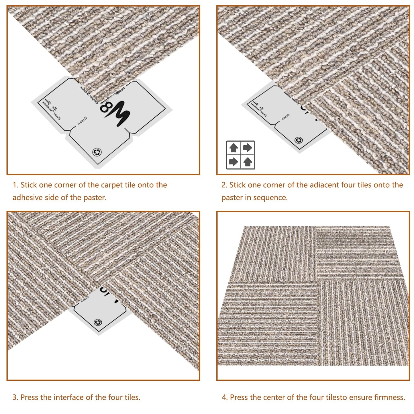16-Pack 20"x20" Interlocking Carpet Tiles, Non-Adhesive Soft Padded Floor Mat Squares with Seamless Look, for Home Gym Office Indoor Outdoor Use (43 Sq Ft) (Aviv21911)