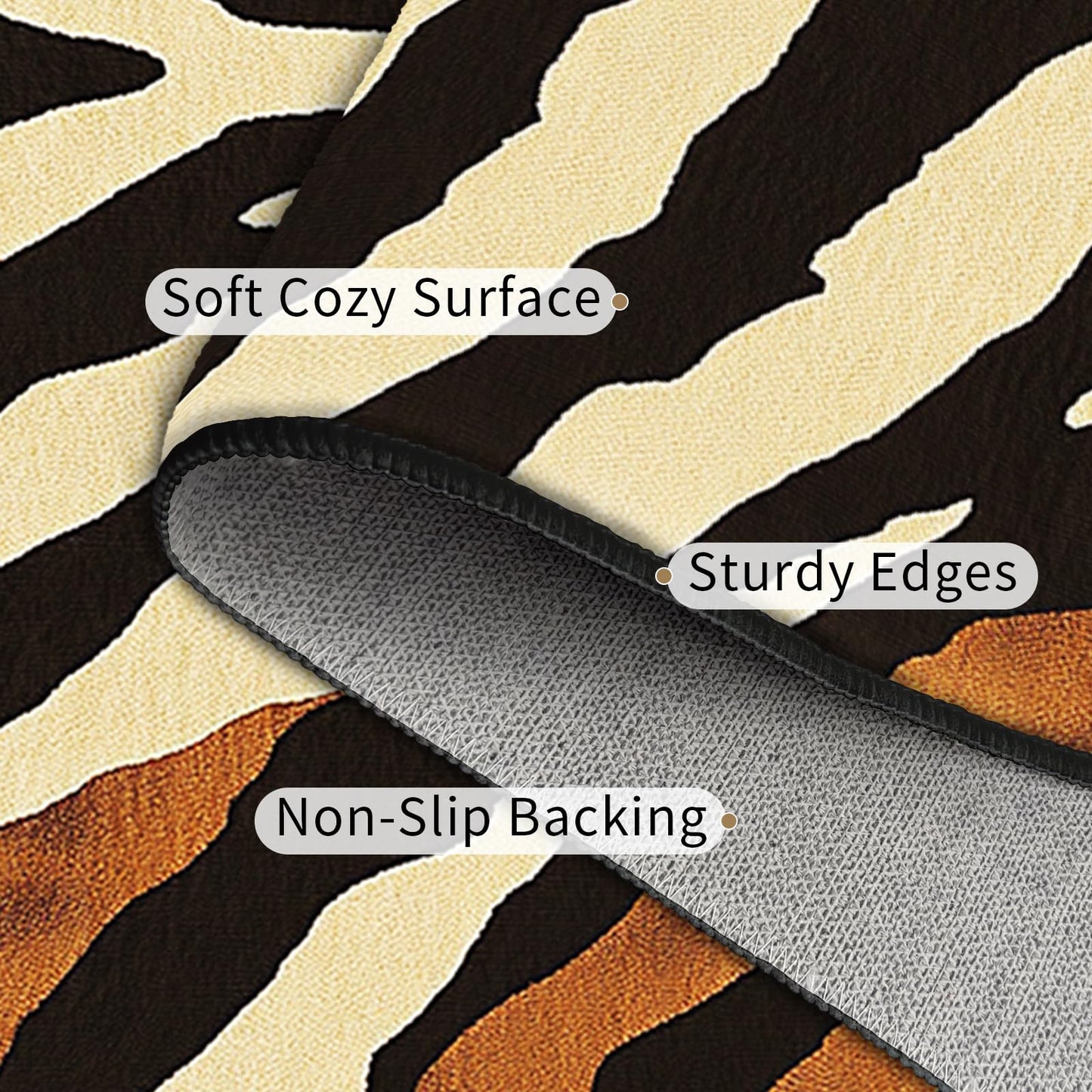 Brown Zebra Print Area Rug Modern Animal Stripes Rugs for Living Room 5×7