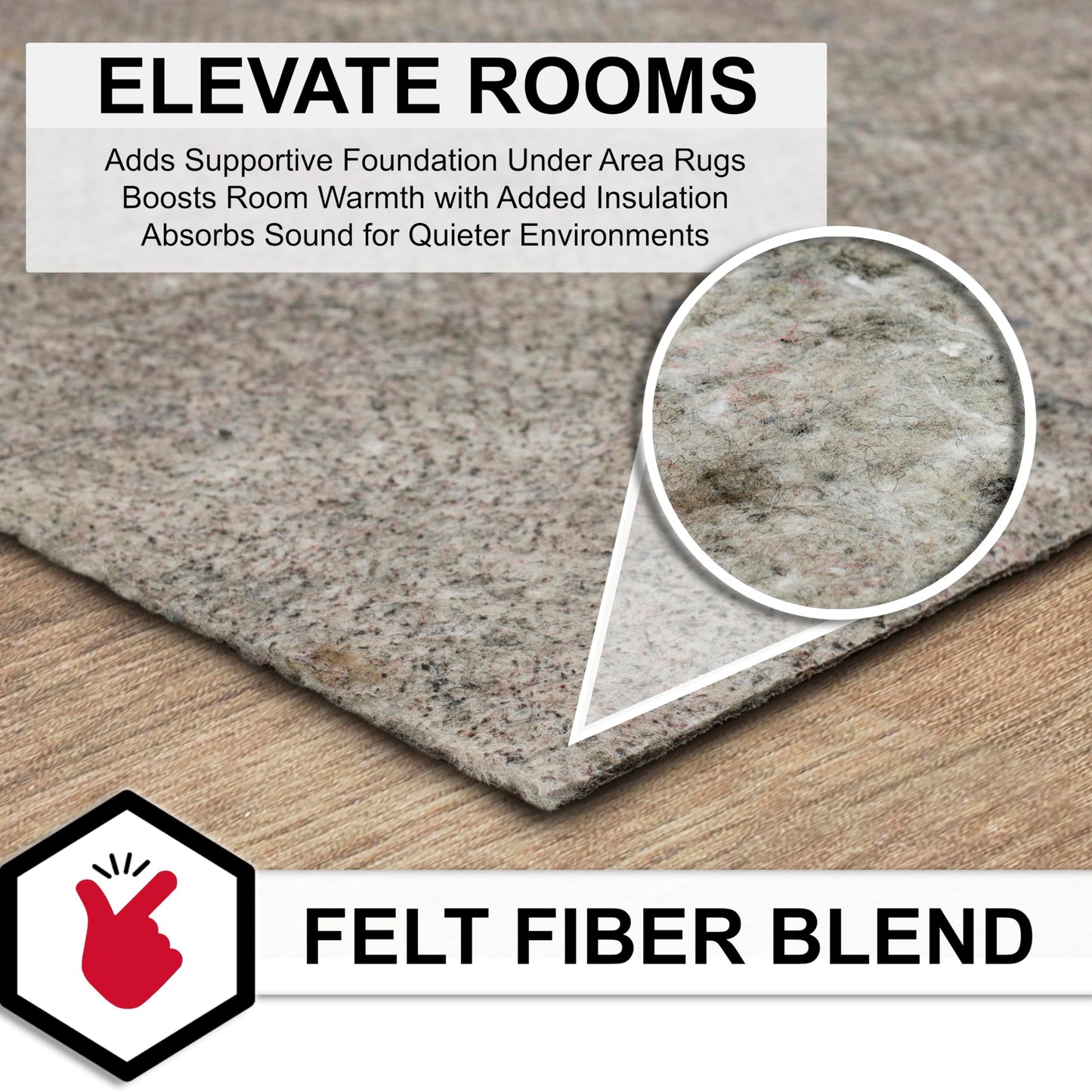 Mohawk Home Waterproof 8' x 10' Pet Friendly Non Slip Grip Rug Pad Spill Proof Reversible Felt Cushion + Rubber Gripper – Safe for All Floors