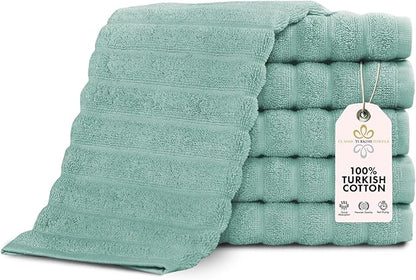 Classic Turkish Towels CTT Luxurious 100% Turkish Cotton Washcloths 6 Pack