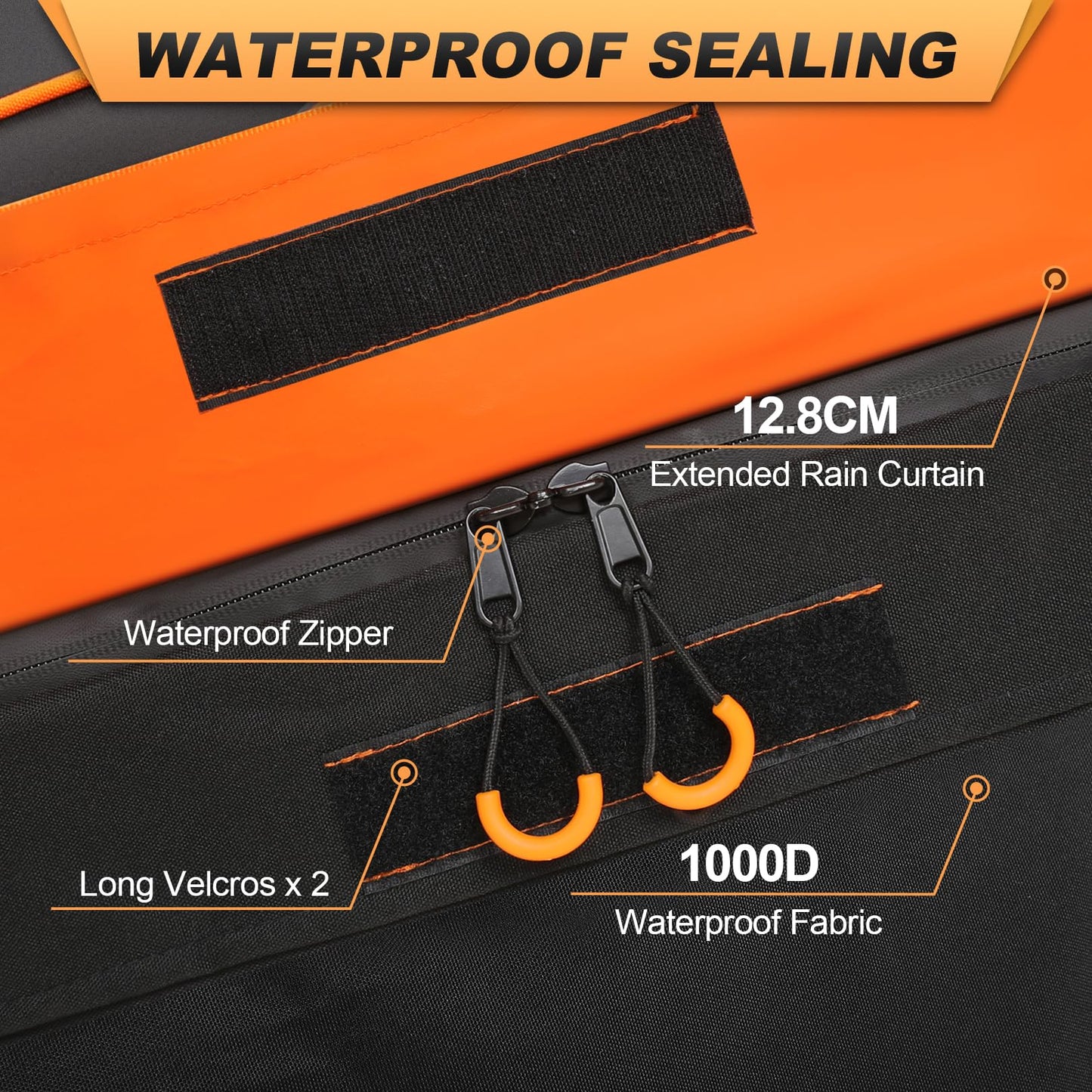 Sailnovo Car Rooftop Cargo Carrier Roof Bag, 15 Cubic Feet Waterproof Rooftop Cargo Carrier Bag, Fit Car with Without Luggage Rack - Cartop Carrier Bag with Tie-Down Strap, Safety Hook