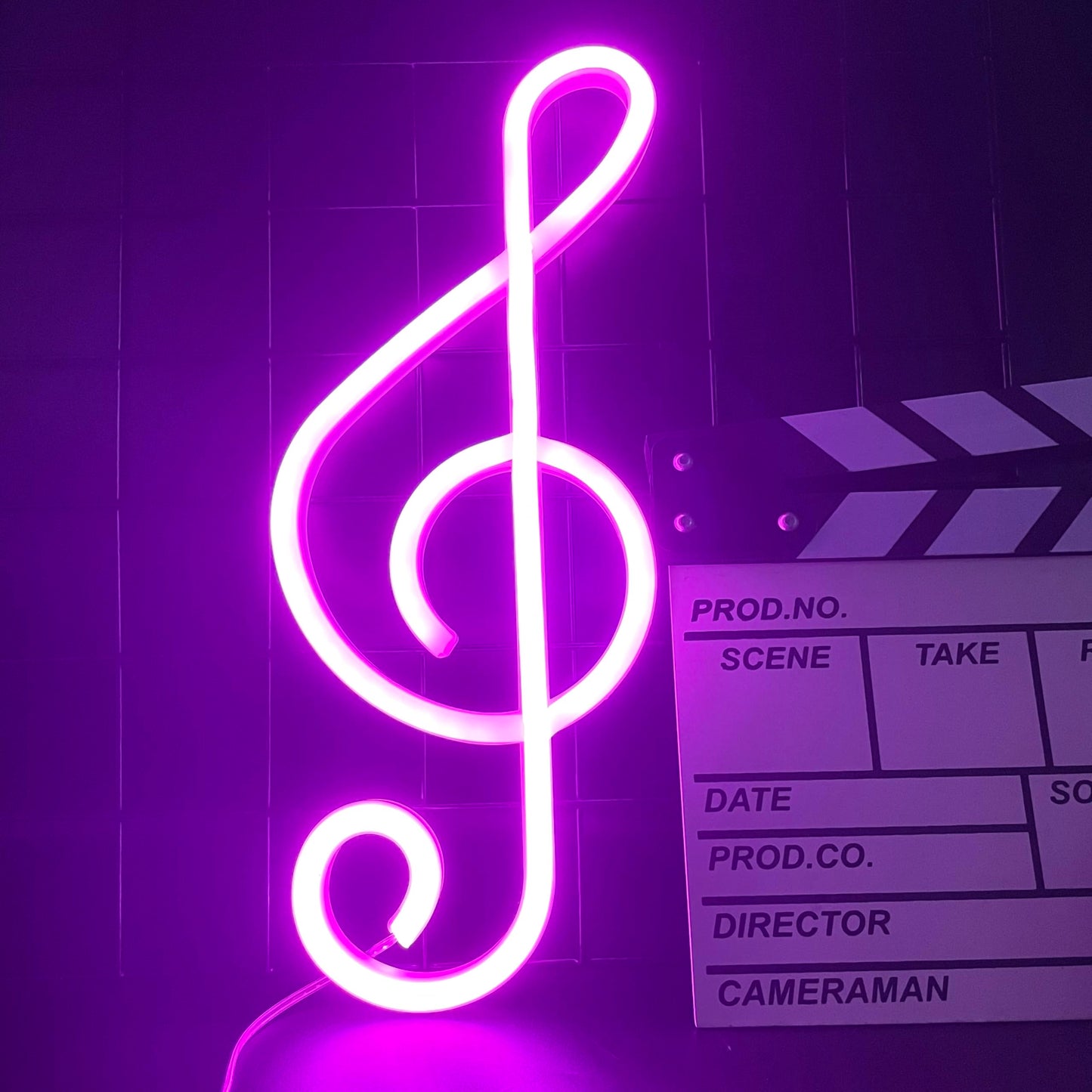 ENUOLI Neon Signs,Music Note Shaped Neon Lights LED Decor Night Light Wall Bedside Decor Battery/USB Operated Creative Lighting for Christmas,Wedding,Birthday Gift,Pub,Kids Room,Living Room(Pink)