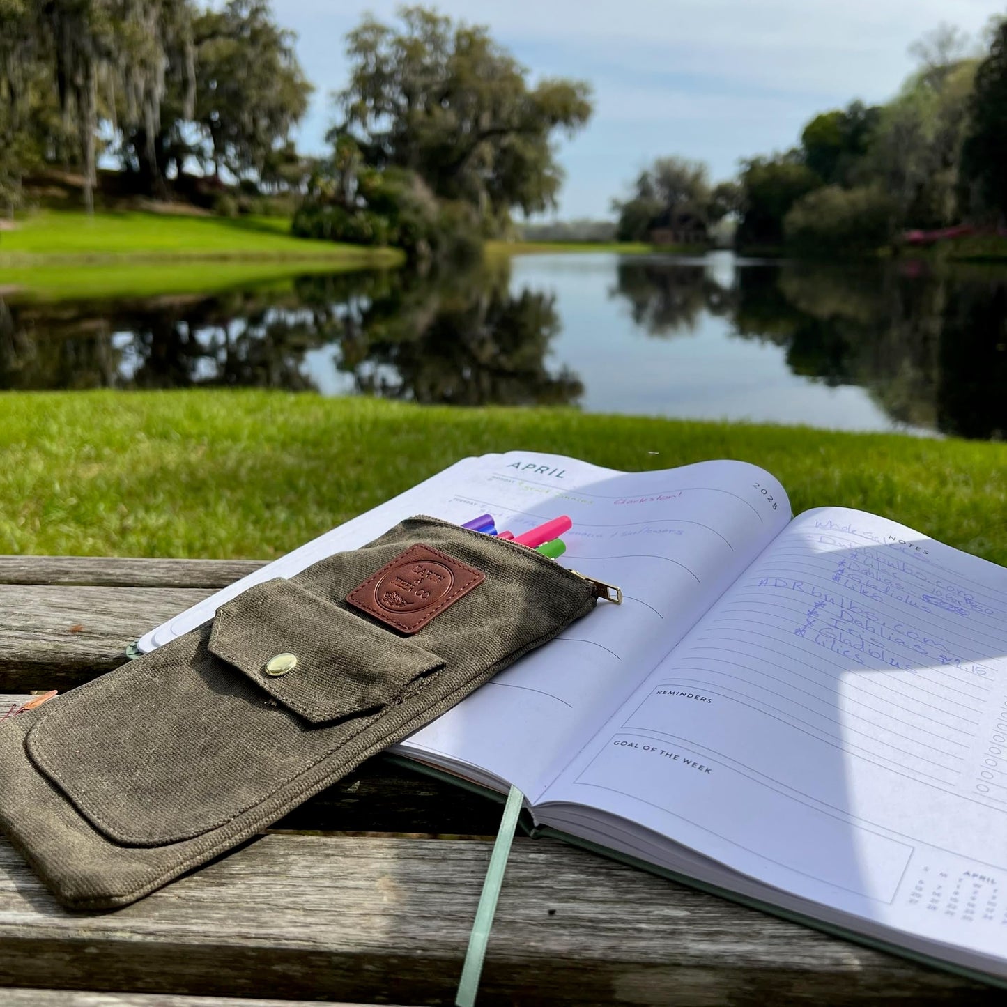 Earth & Fiber Co. Waxed Canvas Artist Pouch - Perfect for Pencils, Pens, Markers, and Stationery - Designed for Artists - Durable Brown Canvas With Brass YKK Zipper