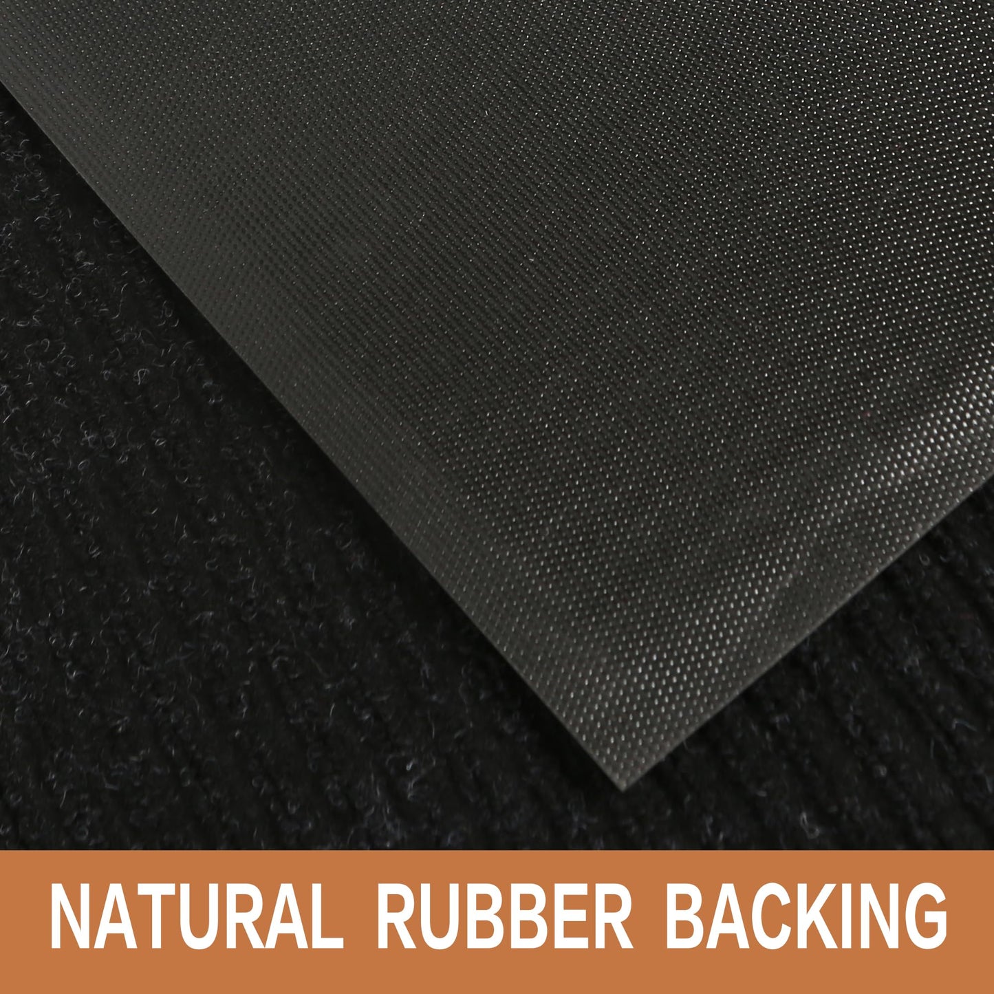 Commercial Indoor Outdoor Runner Rugs 4FTx8FT Heavy Duty Striped Brush Step Front Door Rugs Non-Slip Rubber Backing Entrance Rug Runner for Home Office Dirt Resistant and Absorbent Doormat(Black)