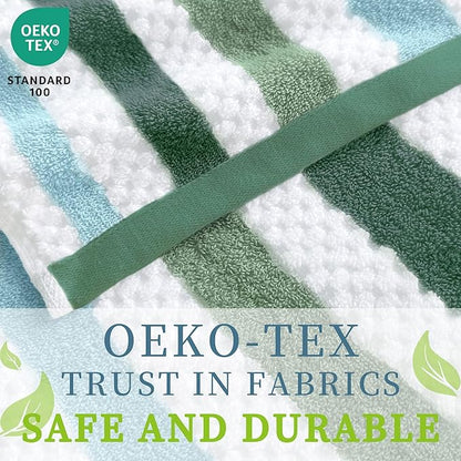 Green and White Washcloths