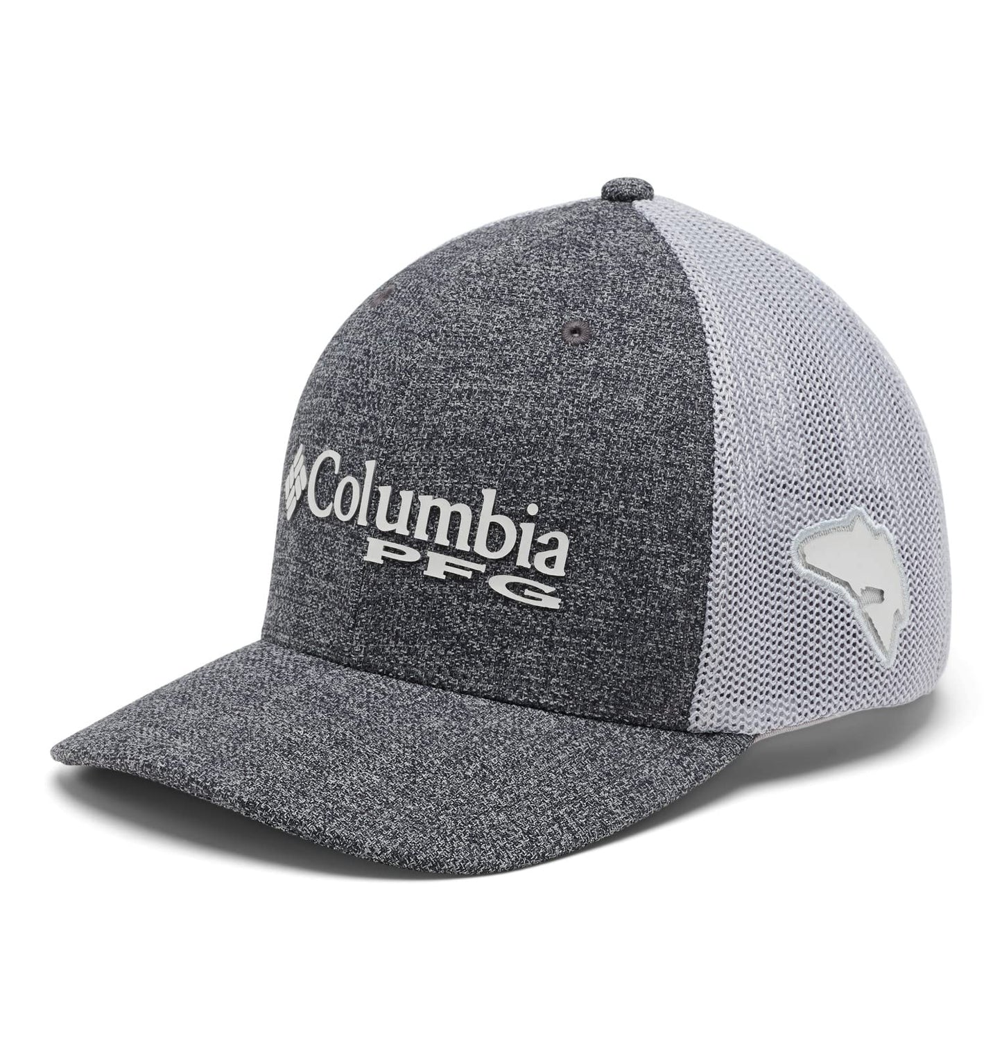 Columbia PFG Logo Mesh Ball Cap-Low Crown, Grill Heather/Cool Grey, Small/Medium