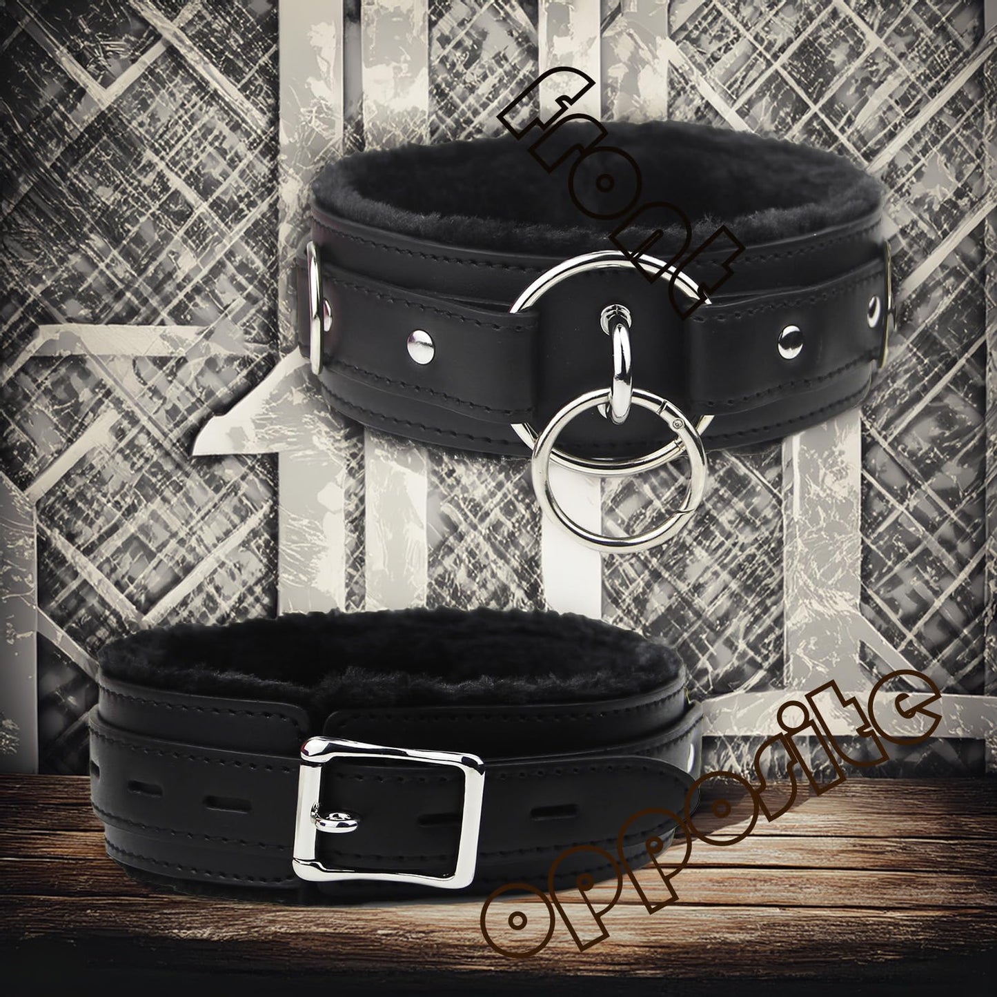 NouAn Punk choker leather Collar for women with Lock Bell O-ring Adjustable gothic Leather Choker Necklace Collar for Women Black