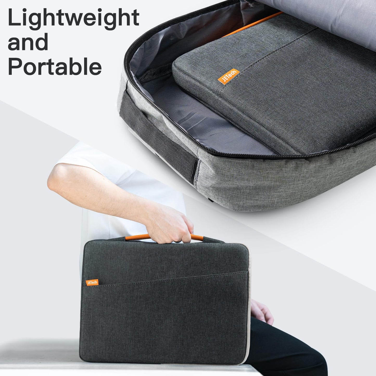 JETech Laptop Sleeve for MacBook Neo (A18 Pro), 13-14Inch MacBook Air/Pro (M1-M5, 2020-2026), Waterproof Bag with Portable Handle and Pocket, Compatible with 13-13.6 Inch Notebook (Dark Grey)
