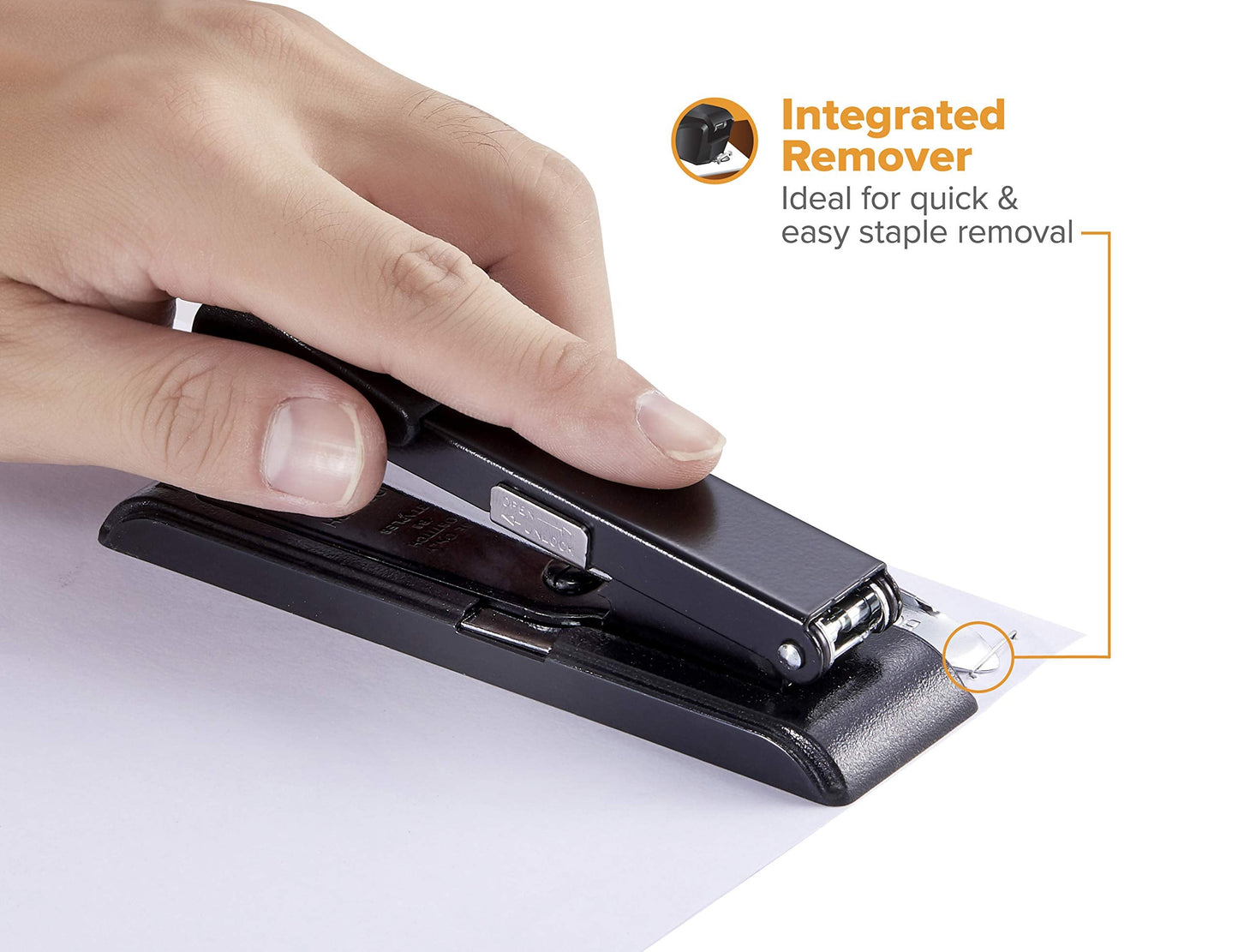 Bostitch Office B8 PowerCrown Travel & Desktop Stapler, 30 Sheet Capacity, Durable Metal, Black.