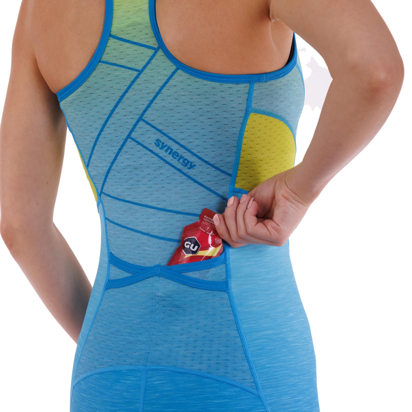 Synergy Women's Tri Suit Elite Sleeveless Racerback Trisuit (Aqua Green, Large)