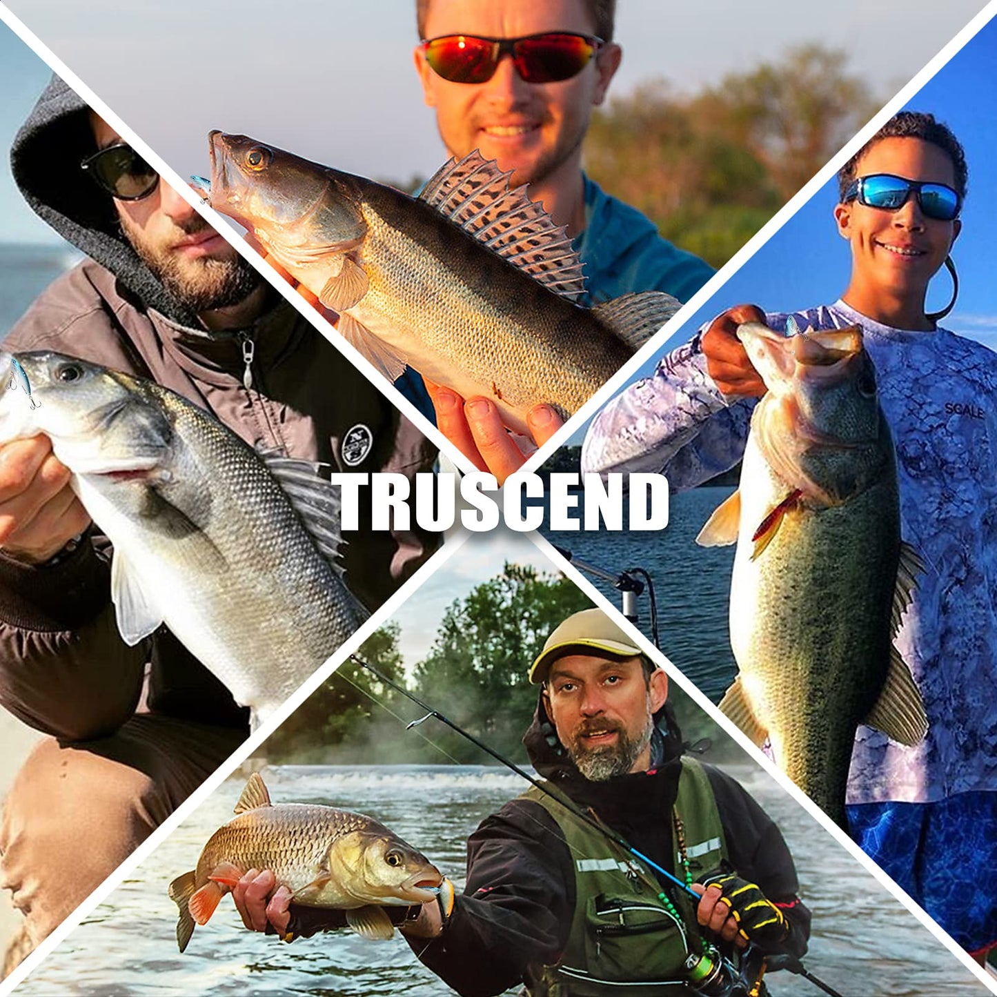 TRUSCEND Blade Bait for Bass Trout Walleye, Easy Catch Fishing Lures for All Levels & Species, Well-Made Long Cast VIB Blade Jig Spinner, VIBEspinner with BKK Sharp Hook, Freshwater Crappie Jigs 3/8oz