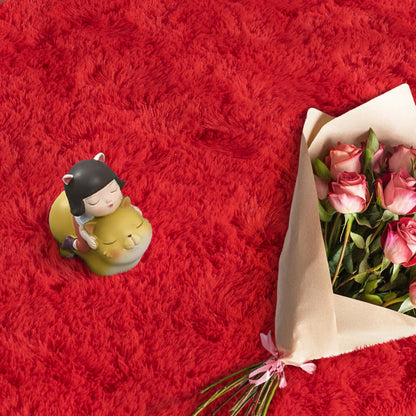 Lairep Large Area Rugs for Living Room Bedroom, 6x9 Feet Red Fluffy Shag Rugs, Ultra Soft Shaggy Plush Fuzzy Modern Indoor Throw Floor Carpet for Kids Girls Boys Dorm Nursery Home Decor Aesthetic