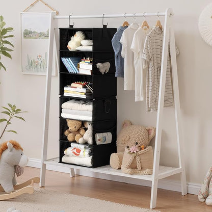 StorageWorks Hanging Closet Organizer 6-Shelf, Jumbo Separable Two 3 Shelf