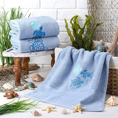 3 Pack Sea Turtle Coastal Hand Towels
