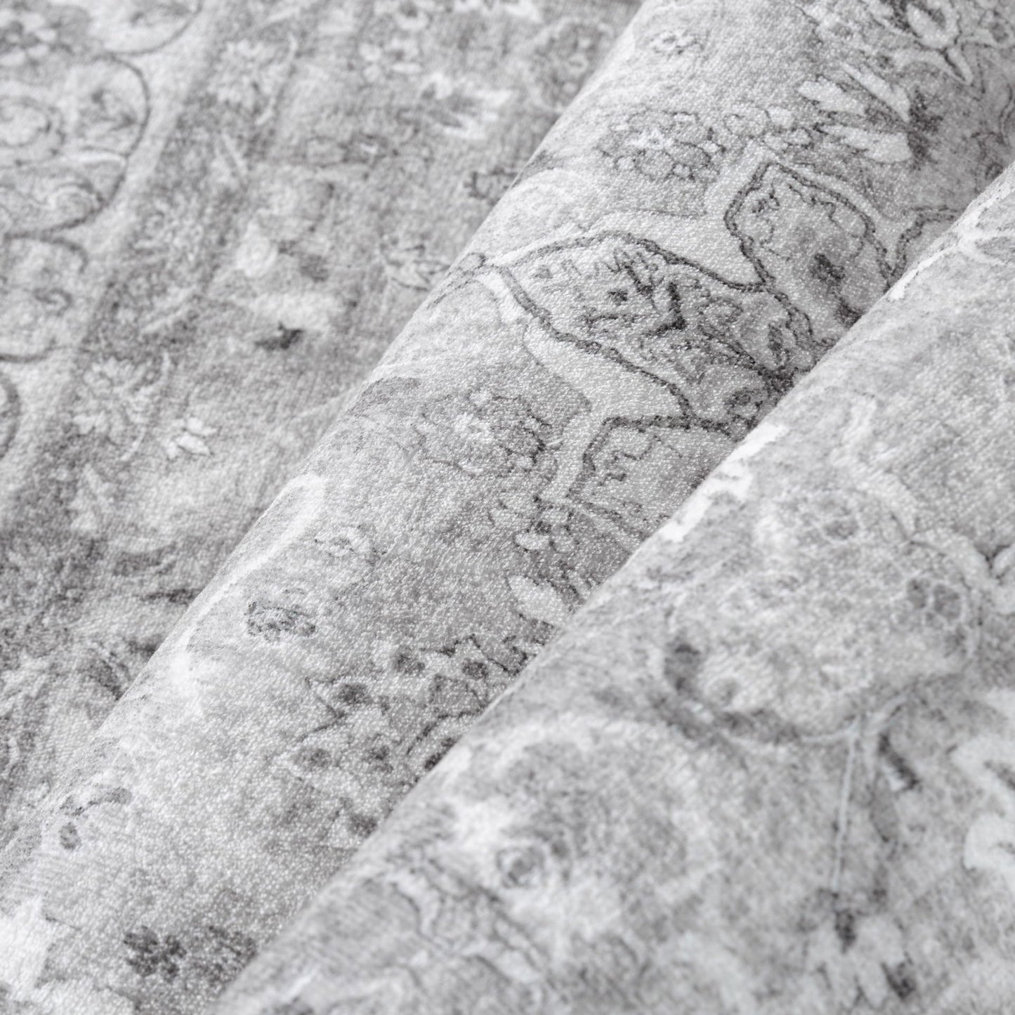 PureCozy Gray 3x5 Area Rug Entryway Washable Vintage Carpet Office Small Indoor Non Slip Soft Low Pile Thin Stain Resistant Distressed Accent Throw Rug for Entrance Bedroom Dining Living Room