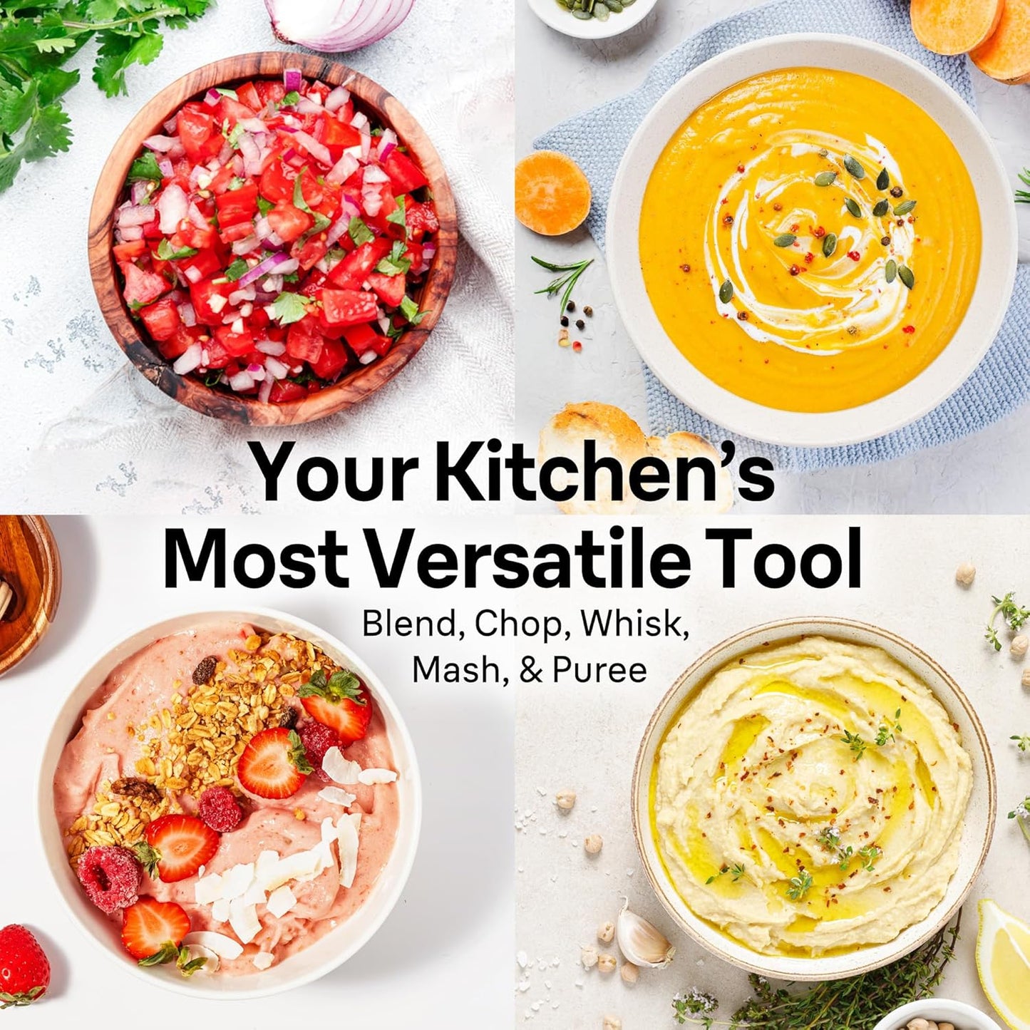 Braun MultiQuick 7 3-in-1 Immersion Blender with Food Processor – Powerful Handheld Electric Stick Blender - Emulsifier for Chopping, Beating & Whisking - Ideal for Soup, Puree, Smoothies & More