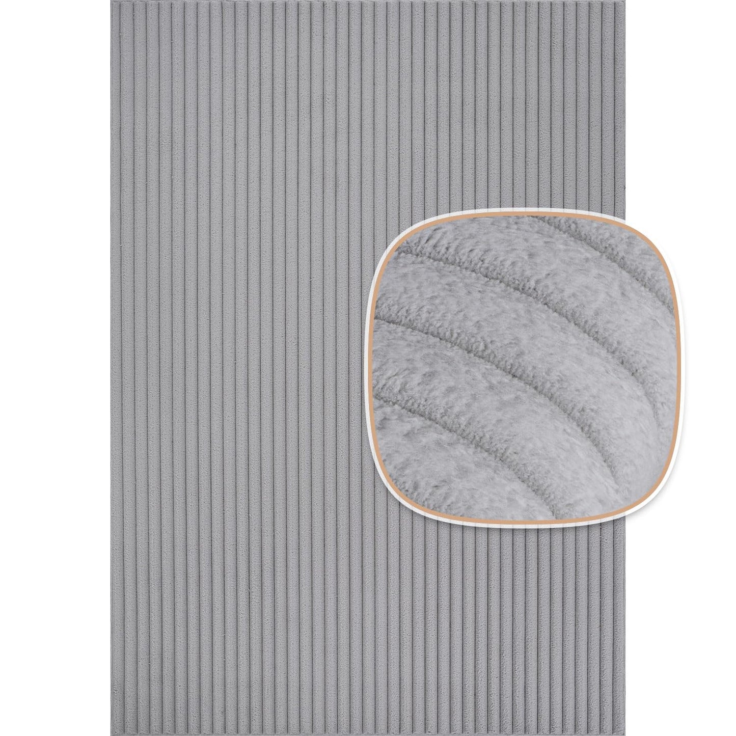 Beverly Rug Fluffy Area Rug 4 x 6 Modern Durable Ultra Soft Plush Ribbed Indoor Rugs for Living Dining Room Office Non Slip Stain Resistant Non Shedding Casual Easy Shag Indoor Carpet Gray 4x6
