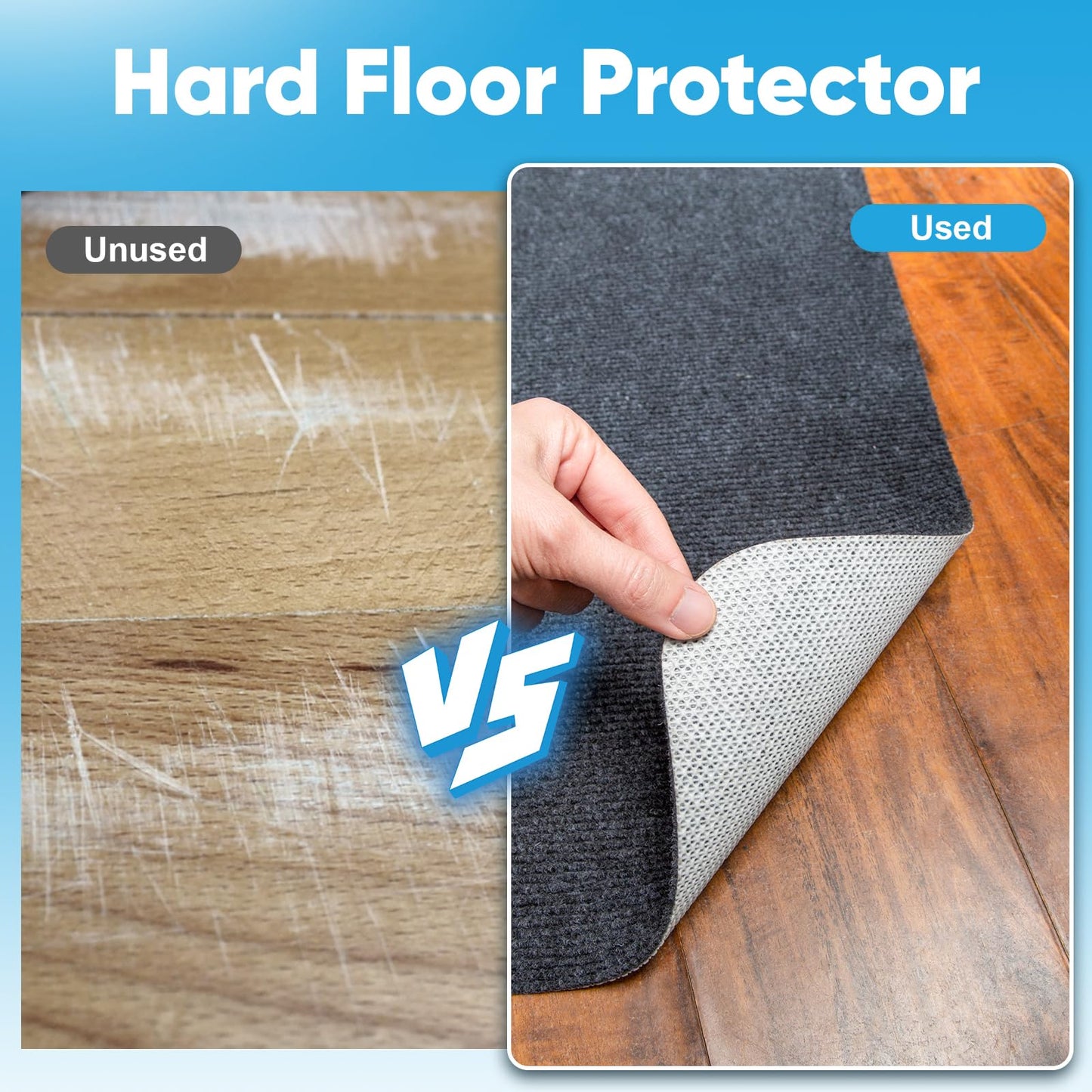Office Chair Mat for Hardwood Floors - 55"x35" Anti-Slip Large Computer Gaming Chair Mat - for Office Home Gym Wood and Tile Floor, Easy Clean Floor Protection Office Rug - Dark Grey