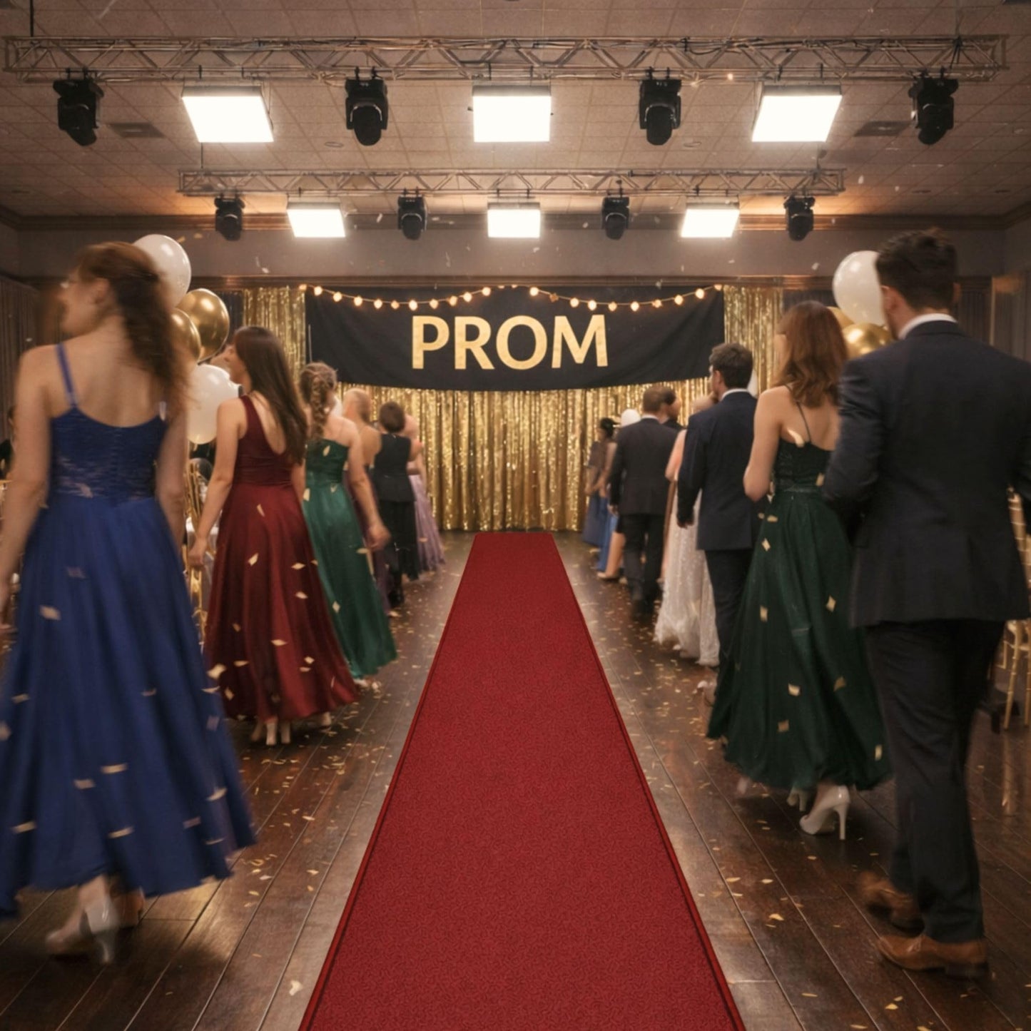 Ottomanson Red Carpet Runner for Party 1 ft 10 in x 12 ft – Non Slip VIP Entrance Carpet for Prom, Graduation, Wedding Aisle & Hollywood Theme Decor – Red