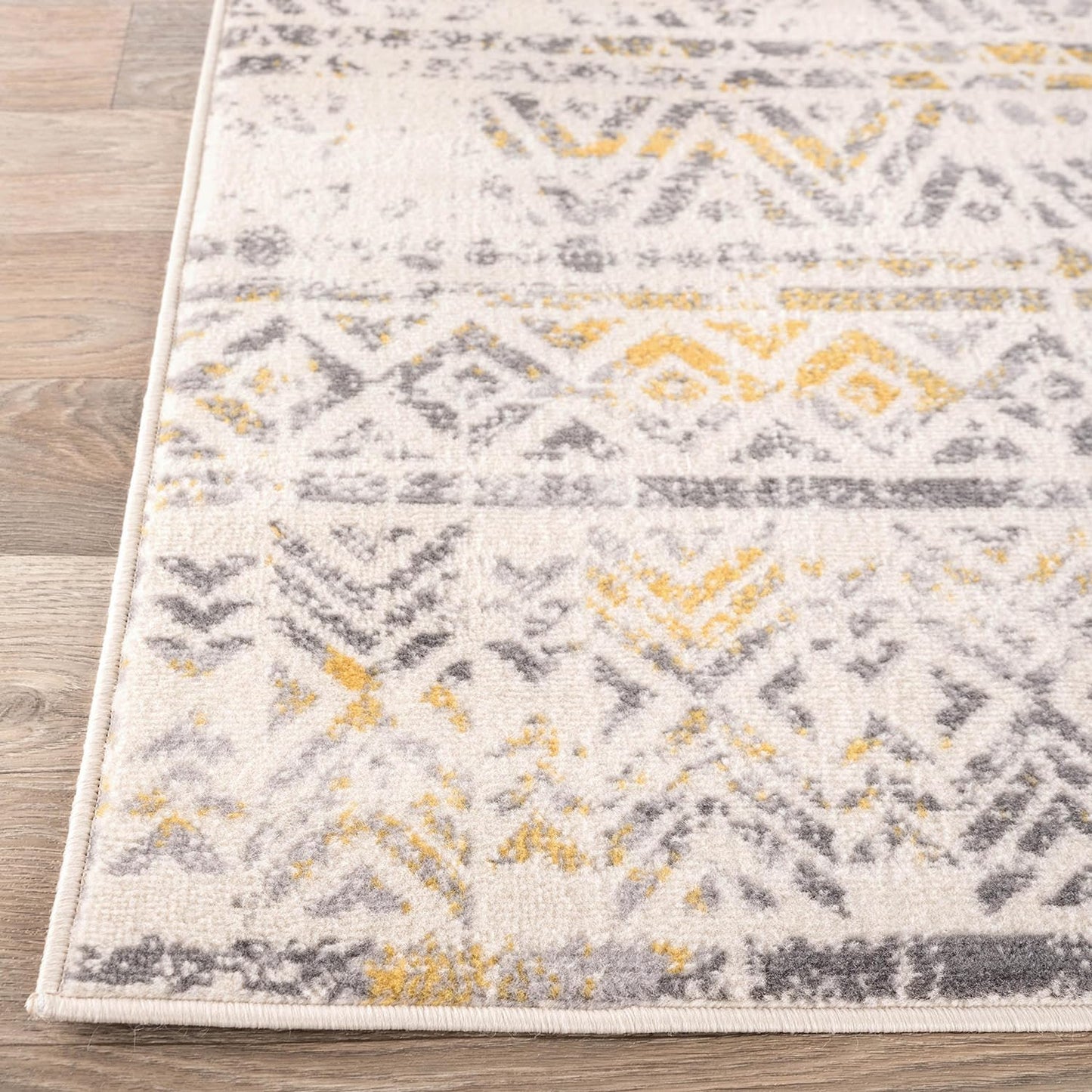 Rugshop Geometric Boho Perfect for high Traffic Areas of Your Living Room,Bedroom,Home Office,Kitchen Area Rug 7'10" x 10' Yellow