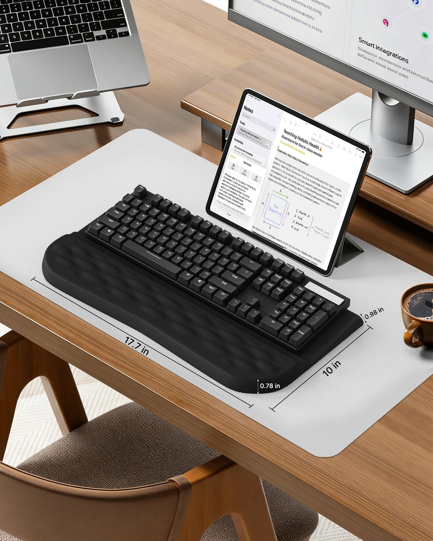 Laborio Keyboard Wrist Rest Stand for Desktop, 2 Angle Ergonomic Computer Keyboard Stand Key Board Riser Holder with Wrist Support, Arm Rest for Office, Home, Desk