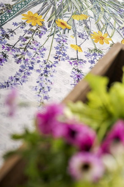 Maison d' Hermine Table Cloth Rectangle Table 100% Cotton 60 x 108 Inches Tablecloth Reusable Decorative for Dining Room, Farmhouse, Home, Party, Festive & Wedding Spring Summer - Fanny Lavender