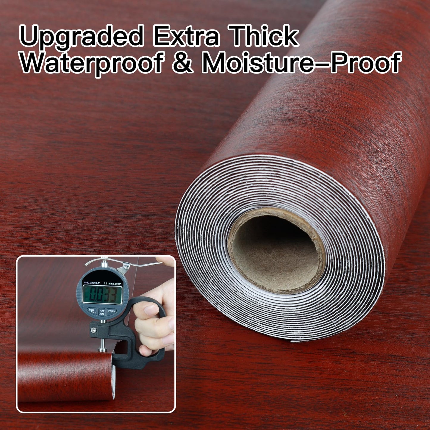 Professional Grade Thickening Peel and Stick Floor Tile 11.8”X 118" Self Adhesive Vinyl Flooring Floor Tiles Peel and Stick Waterproof and Non-Slip Scratch-Resistant for Kitchen Bathroom, Red Brown