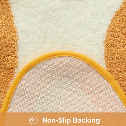 HAOCOO Orange Bathroom Rugs Non Slip Washable, Soft Plush Irregular Shape Non Slip Bath Mat,Microfiber Machine Washable Floor Mat Carpet for Bath Sink Tub Shower