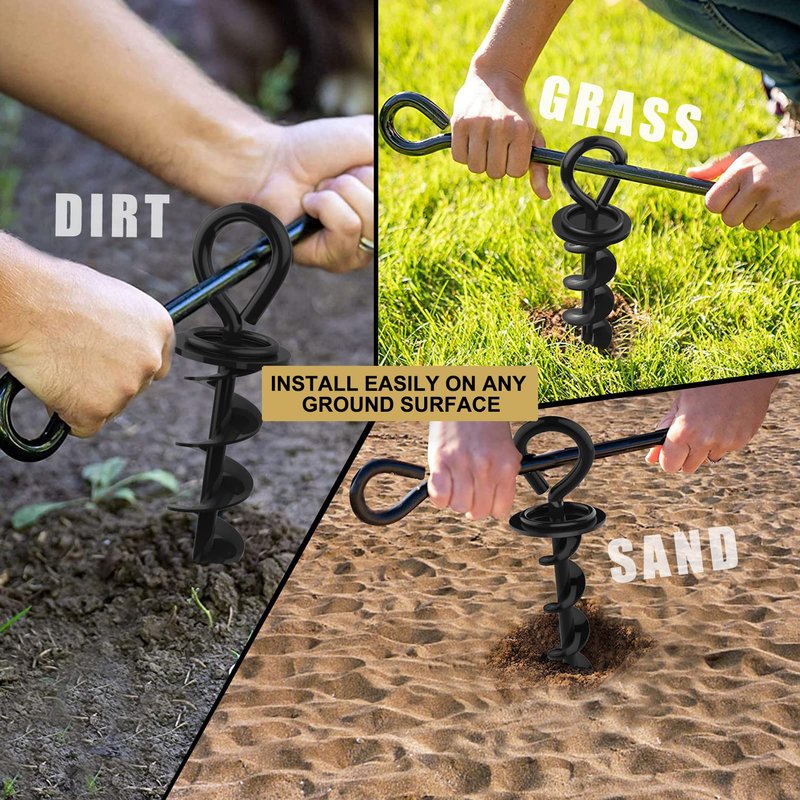 Eurmax USA Heavy Duty Dog Tie Out Stake, No-Tangle In Ground Anchor Runner for Large Dogs up to 210 Lbs - Perfect for Yard, Beach and Camping (Medium,Orange)