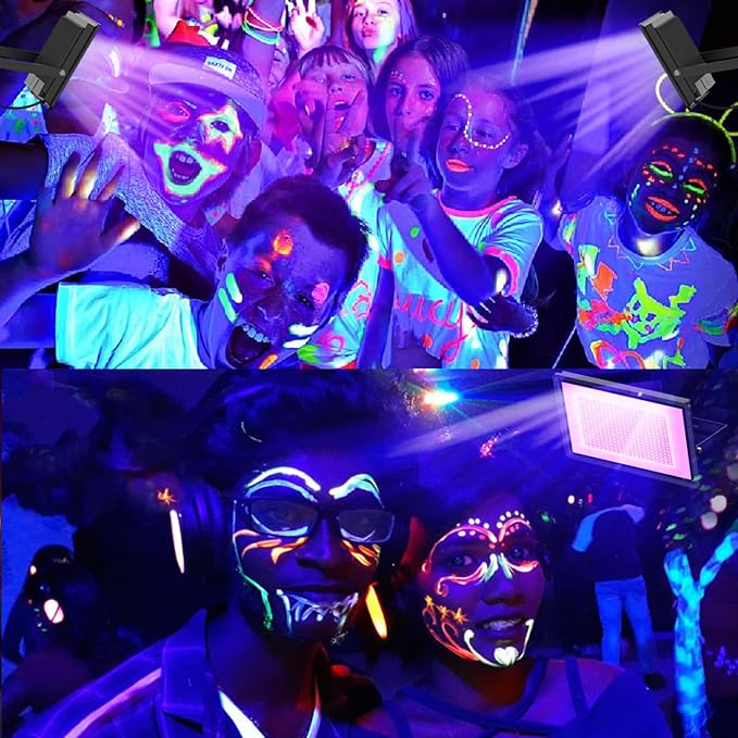 Black Lights 600W LED Black Purple Lights Flood Light with Plug(6ft Cable) for Blacklight Party, Stage Lighting, Aquarium, Body Paint, Fluorescent Poster, Neon Glow in The Dark Night