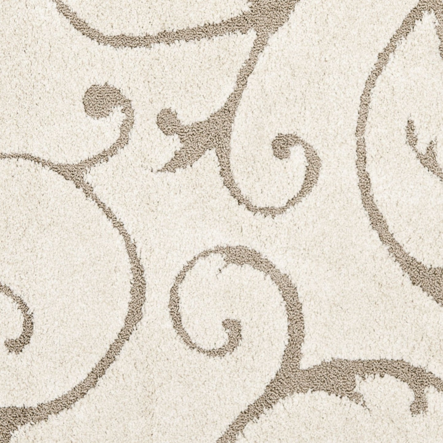 SAFAVIEH Florida Shag Collection Accent Rug - 2'3" x 4', Cream & Beige, Scroll Design, Non-Shedding & Easy Care, High-Low Plush Pile, Ideal for Bedroom, Foyer, Hallway (SG455-1113)