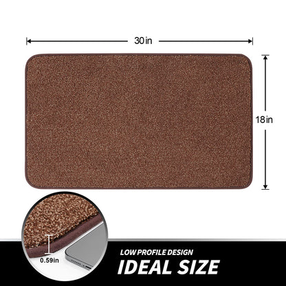 LINLA Indoor Doormat, Super Absorbs Mud Mat, Washable Non-Slip Rubber Backing Clean Door Mat for Doorways Inside Dirt Trapper Mats Shoes Scraper, 18x30 Inches Camel Coffee