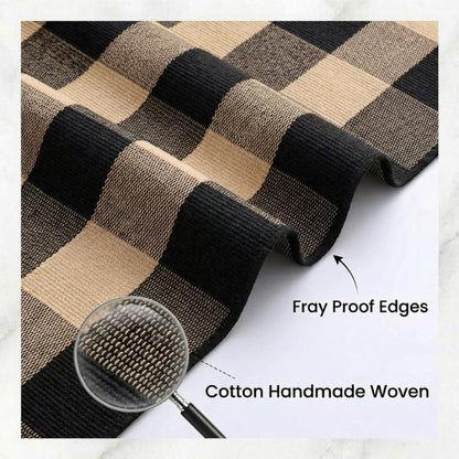 SKYPEA Brown and Black Buffalo Plaid Rug 3' x 5', Washable Farmhouse Non-Slip Checkered Doormat, Indoor Outdoor Floor Mat for Living Room, Bedroom, Entryway, Kitchen, Laundry Room