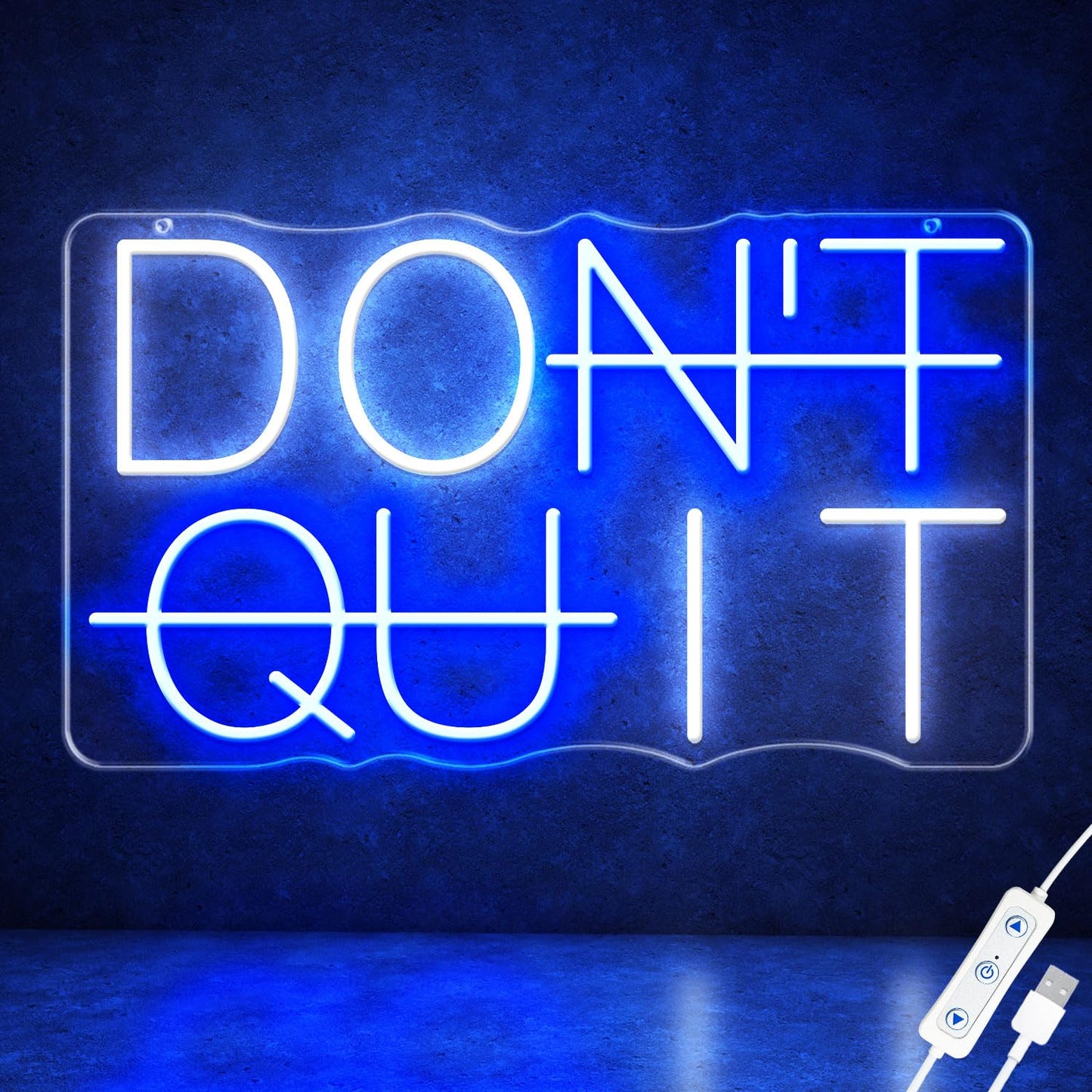 HAJAE Dimmable Don't Quit Neon Sign for Wall Decor, USB LED Light for Home Gym Bedroom Man Cave Office, DO IT Inspirational Gamer Room Decorations