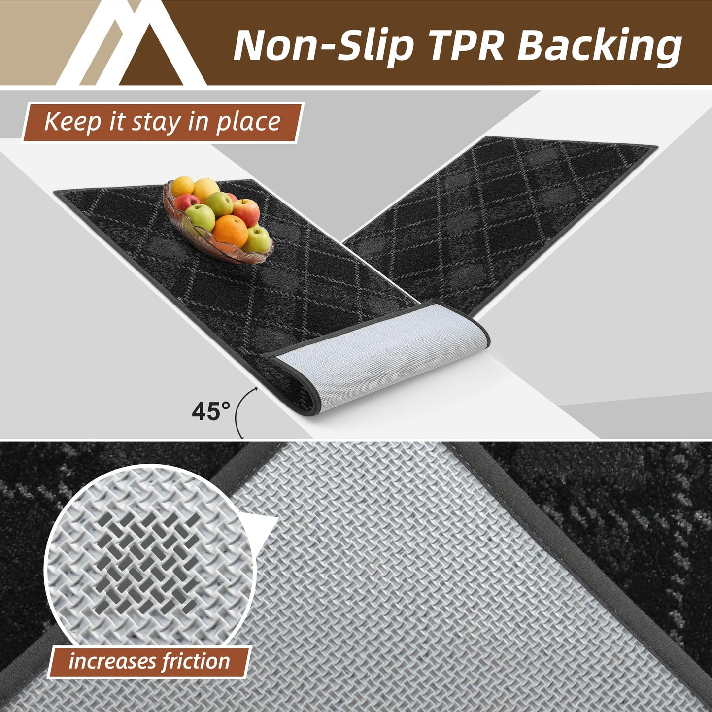 COSY HOMEER Door Mat Non-Slip, Soft Absorbent TPR Backing Doormat for Front Door Inside Entrance, Washable Low Profile Mats for Pets & Family, 32" x 48", Dark Grey
