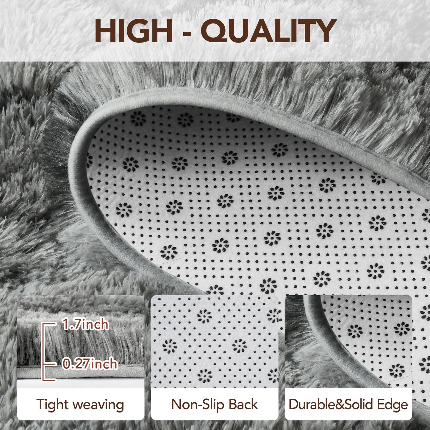 FinRèc Area Rugs for Bedroom Living Room, 4x6 Feet Fluffy Shaggy Rug, Non-Slip Soft Shag Rug for Nursery Kids Room Dorm Room Home Decor, Indoor Plush Floor Carpet Star Grey