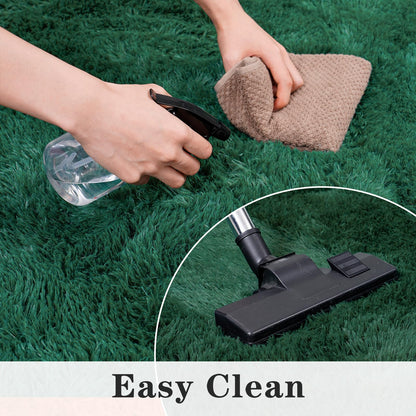 Dssimo Super Soft Area Rugs for Living Room, 4x6 Feet Modern Shag Dark Green Rug, Fluffy Plush Non-Slip Green Carpet for Girls Boys Teens, Kids Home Decor for Bedroom Dorm Nursery Classroom, Carpets