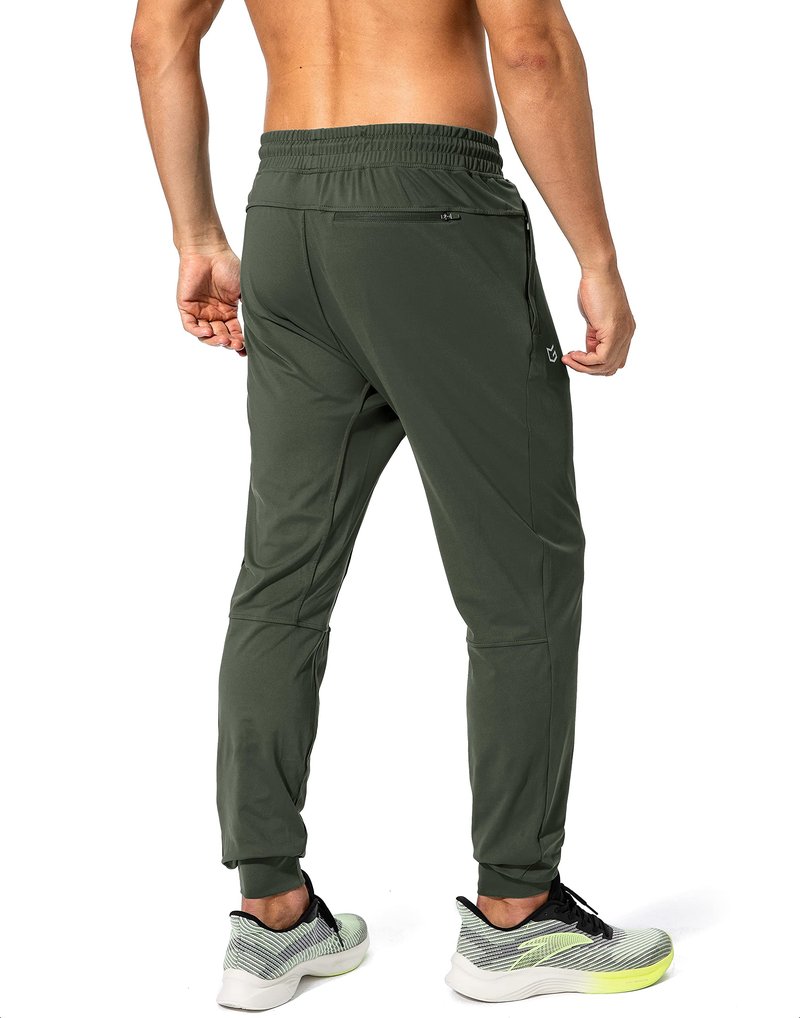 G Gradual Men's Sweatpants with Zipper Pockets Athletic Pants Traning Track Pants Joggers for Men Soccer, Running, Workout(Olive Green,XS)