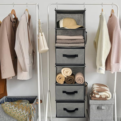 GRANNY SAYS 6-Shelf Hanging Closet Organizer, Separable to 2 Pack 3-Shelf