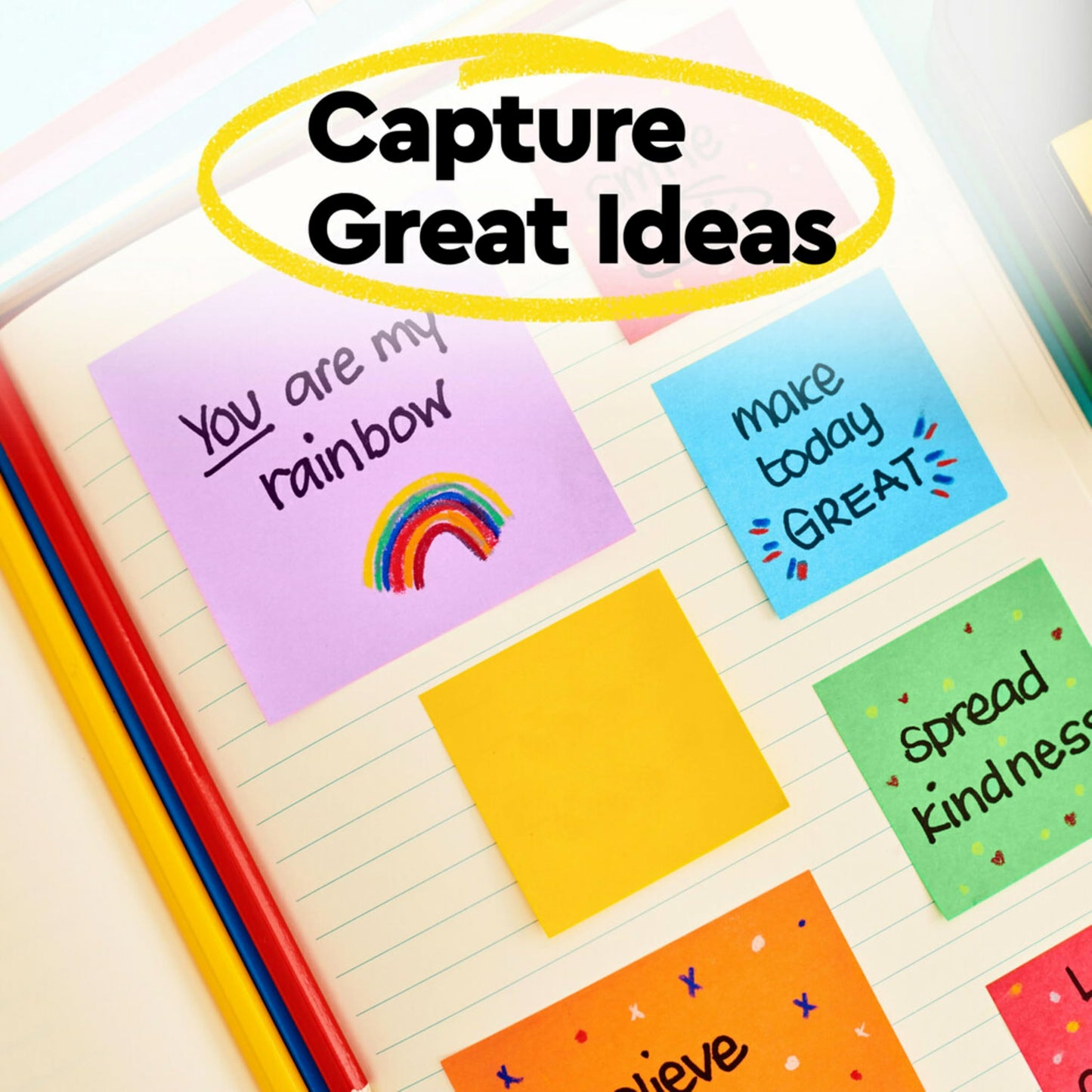 Post-it Super Sticky Dispenser Pop-up Notes, 6 Sticky Note Pads, 3 x 3 in., 2X the Sticking Power, School Supplies and Oﬃce Products, Use with Post-it Note Dispensers, Playful Primaries Collection
