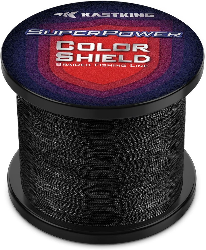 KastKing Superpower ColorShield Braided Fishing Line - 100% UHMWPE Fiber, Smooth & Strong, Near Zero Stretch | Colorfast 300 Yards