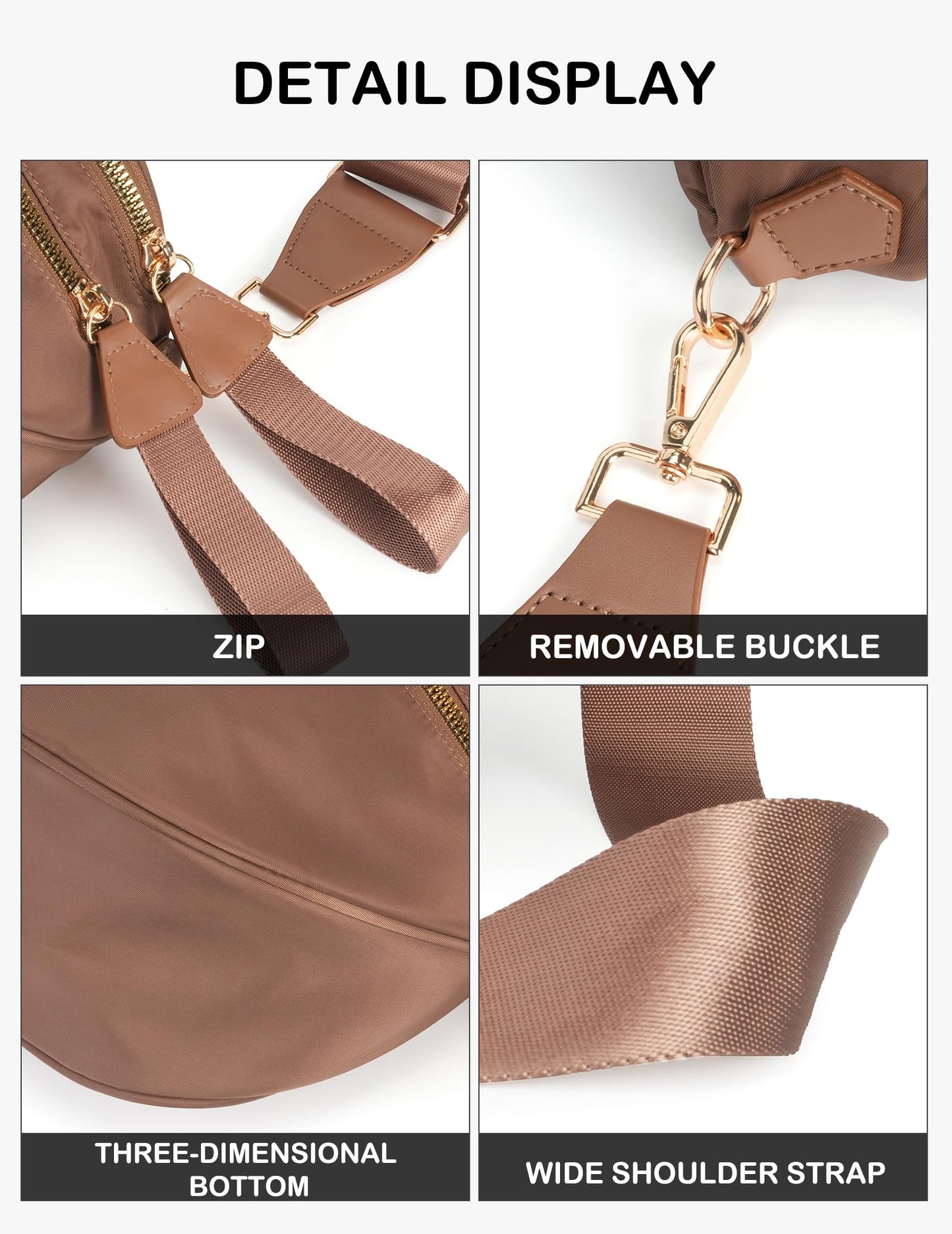 Spacious Nylon Crossbody Bag Bum Bag Handbags Wallets Purses Trendy Shoulder Bag for Women
