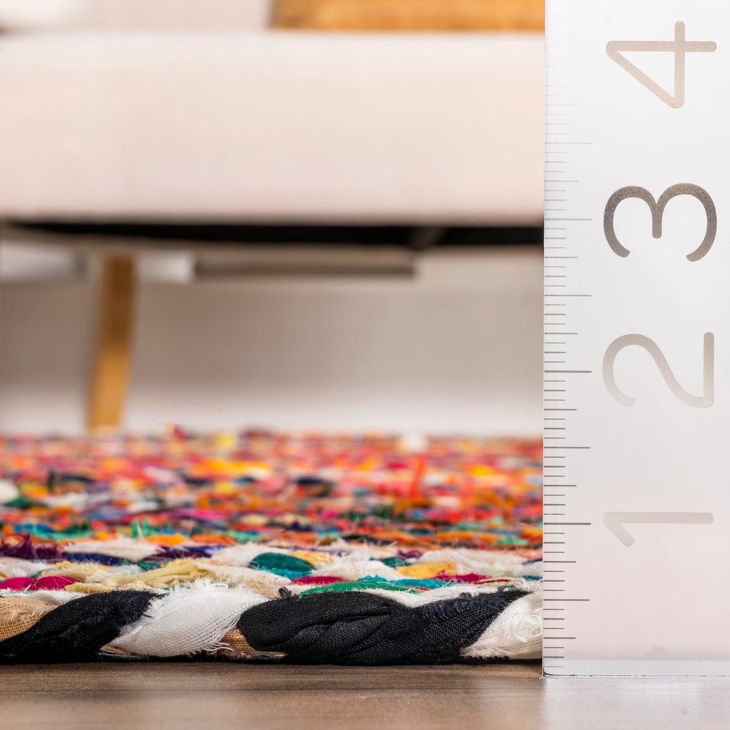 Nuloom Tammara Multicolor, 4' x 6', Hand Braided, Bohemian, Cotton, Soft and Cozy, High Traffic, Stain Resistant, Easy Clean, Durable Area Rug for Bedroom, Living Room, Dining, Den, Entryway